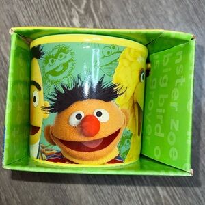 New Sesame Street Cookie Monster Bert Ernie Coffee Mug Colorful Vtg Rare 14oz